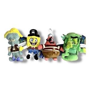 Spongebob Search For Squarepants Movie 8"Bikini Bottom Glow Pals Plush Set 4 NWT